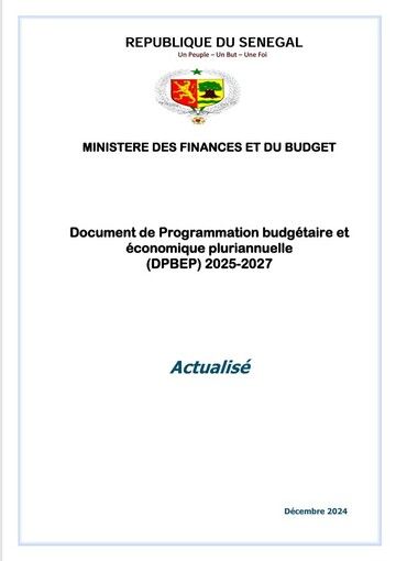 Document de Programmation budgétaire et économique pluriannuelle (DPBEP) 2025-2027