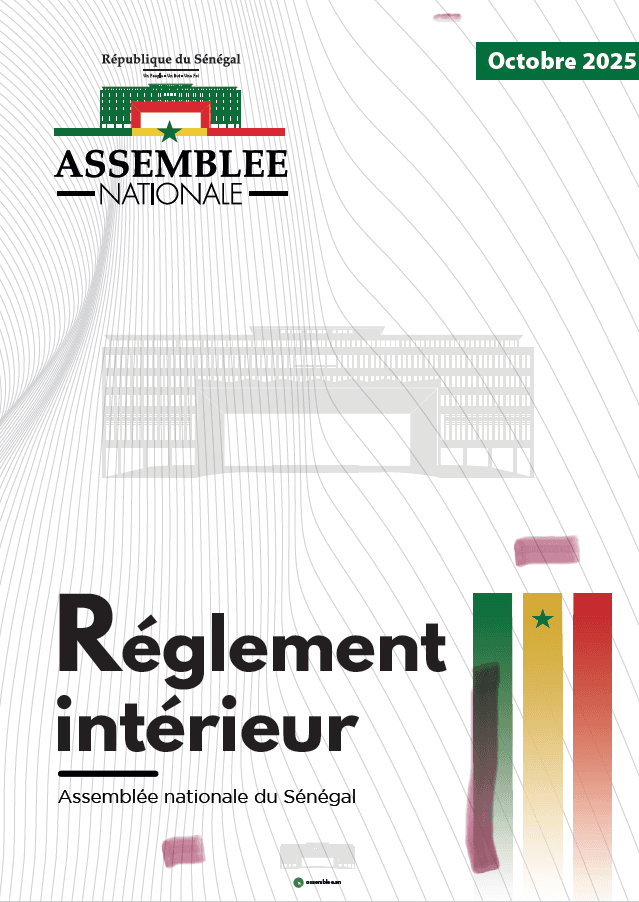 Règlement intérieur Assemblée nationale du Sénégal 2025